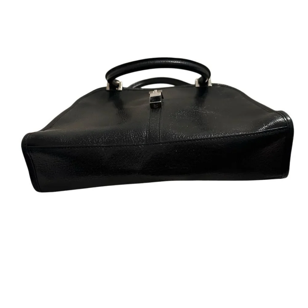 Gucci Black Leather Jackie with piston lock Satchel